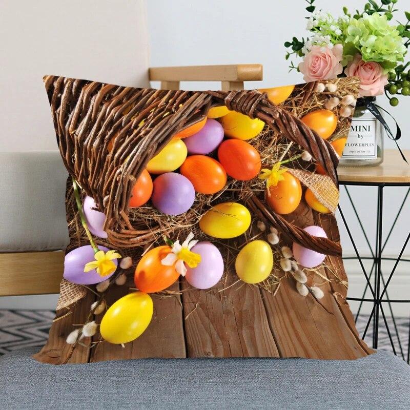 

Пасхальные декоративные наволочки для дивана, автомобильного кресла, наволочки для спальни, домашнего декора 45x45cm