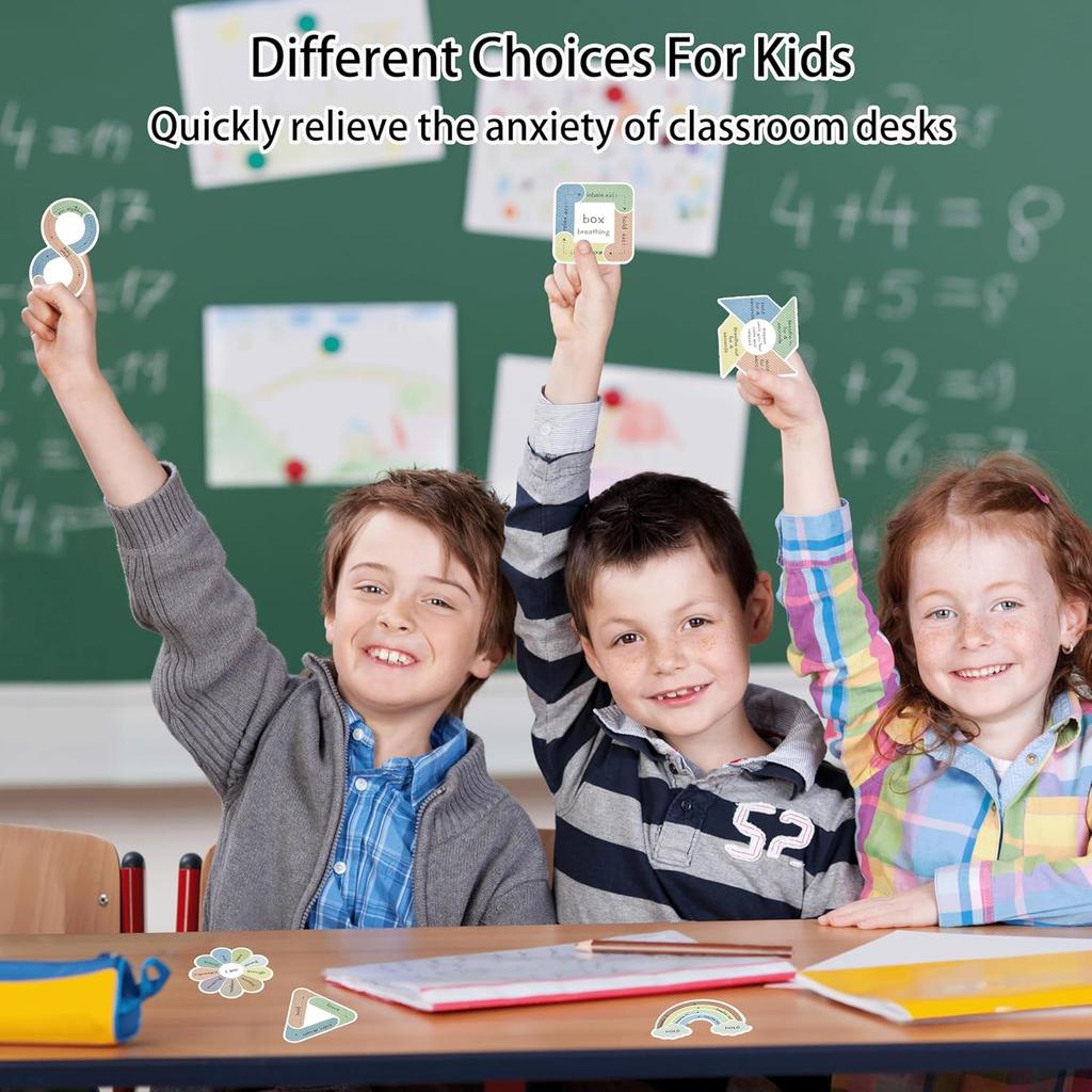 Sensory Stickers for Anxiety Relief, 45 Pieces, Waterproof Boho Design, Textured Fidget Stickers for Adults, Classroom Supplies