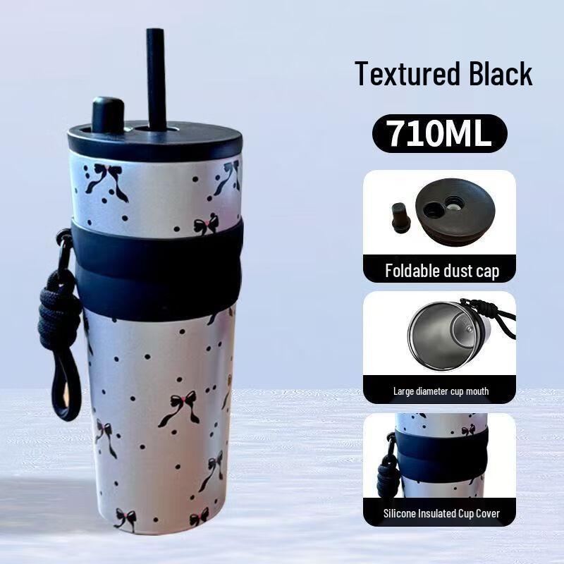 Shangqi Stainless Steel Gradient Portable Insulated Straw Cup