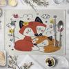 Cotton Linen Fabric Table Mats Children's Cute Animal Style Pattern 01 Placemat  Family Dinner Tableware Kitchen Table Mat