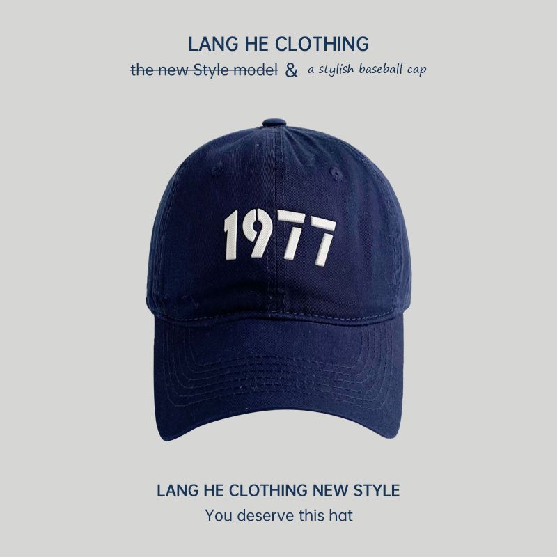 

Adhesive 1977 Baseball Cap Women s Washed Soft Top Casual Easiest for Match Male Baseball Cap Summer Outing Sun Protection Hat 1977 navy blue Adjustable