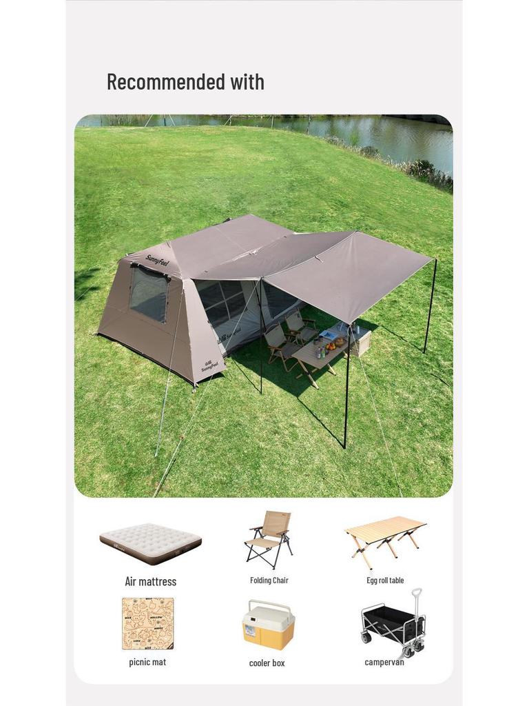 Mountain Door Ridge 13 Quick Open Tent: 2-in-1 Canopy with Black Sun Protection for Camping