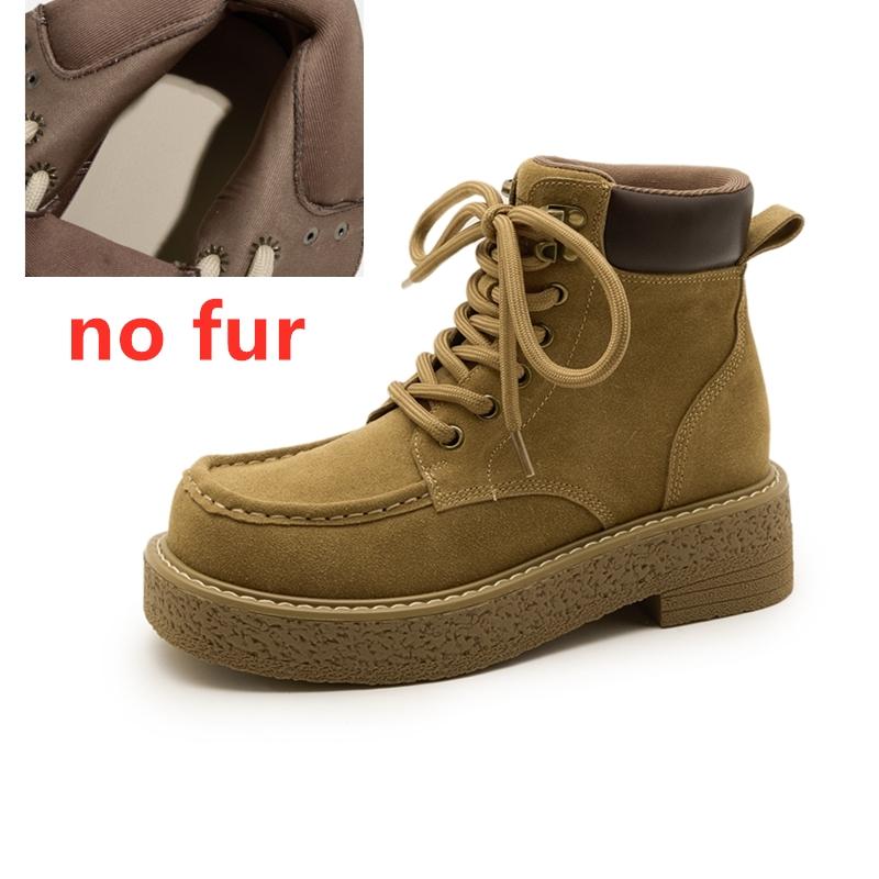 2026 New British Style Women Motorcycle Boots Fashion Vintage Non-slip Women Ankle Boots Suede High-top Knight Boots Botas Mujer 35 хаки 5140₽