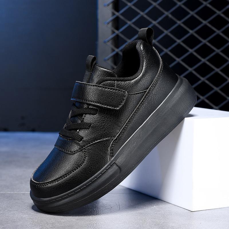 Children's little white shoes spring and autumn leather surface breathable campus performance breathable boys white shoes girls white sports shoes