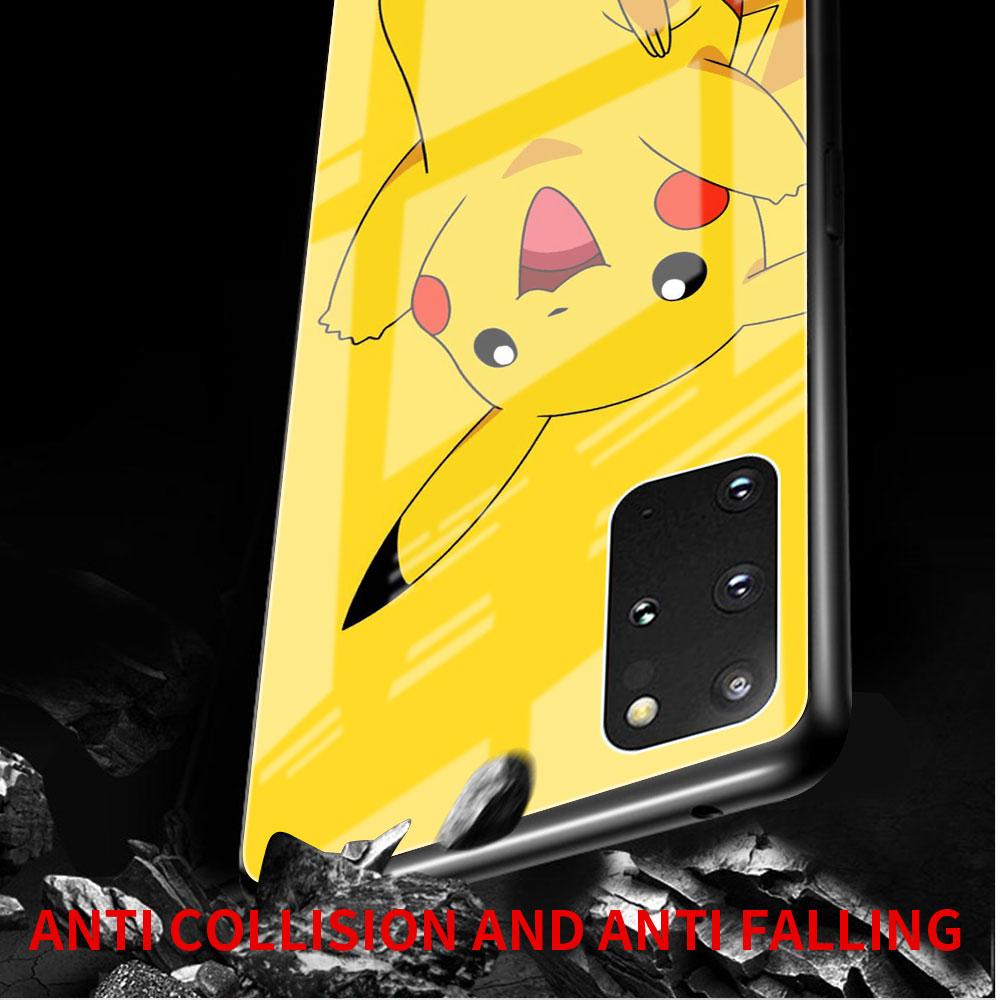 Pokemon Glass Case For Samsung Galaxy S22 S20 FE S21 Plus Phone Cover S10 5G S9 Note 20 Ultra 10 Lite Shell