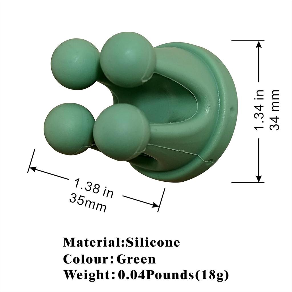 3PCS Silicone Sticky Hooks Green Crown-Shaped Design for Hanging Keys Toothbrushes Charging Cables Bath Scrubbing Towels Electrical Plugs for Kitchen