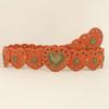 Y2k Cowgirl Waist Belt Wide Side PU Leather Waistbands Love Heart Patchwork Waist  Jeans Decor