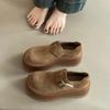 Versatile Design Sense Niche Belt Buckle Mary Jane Shoes Women's Autumn and Winter Fashion Retro Suede Temperament Platform Single Shoes