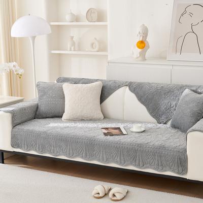Grey Sofa Cushion Thick High-End Winter Velvet New  Straight Row Four-Person Sofa Cover Towel Autumn And Winter