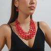 Acrylic Beaded Multi-Layer Necklace for Women Party Jewelry Accessory