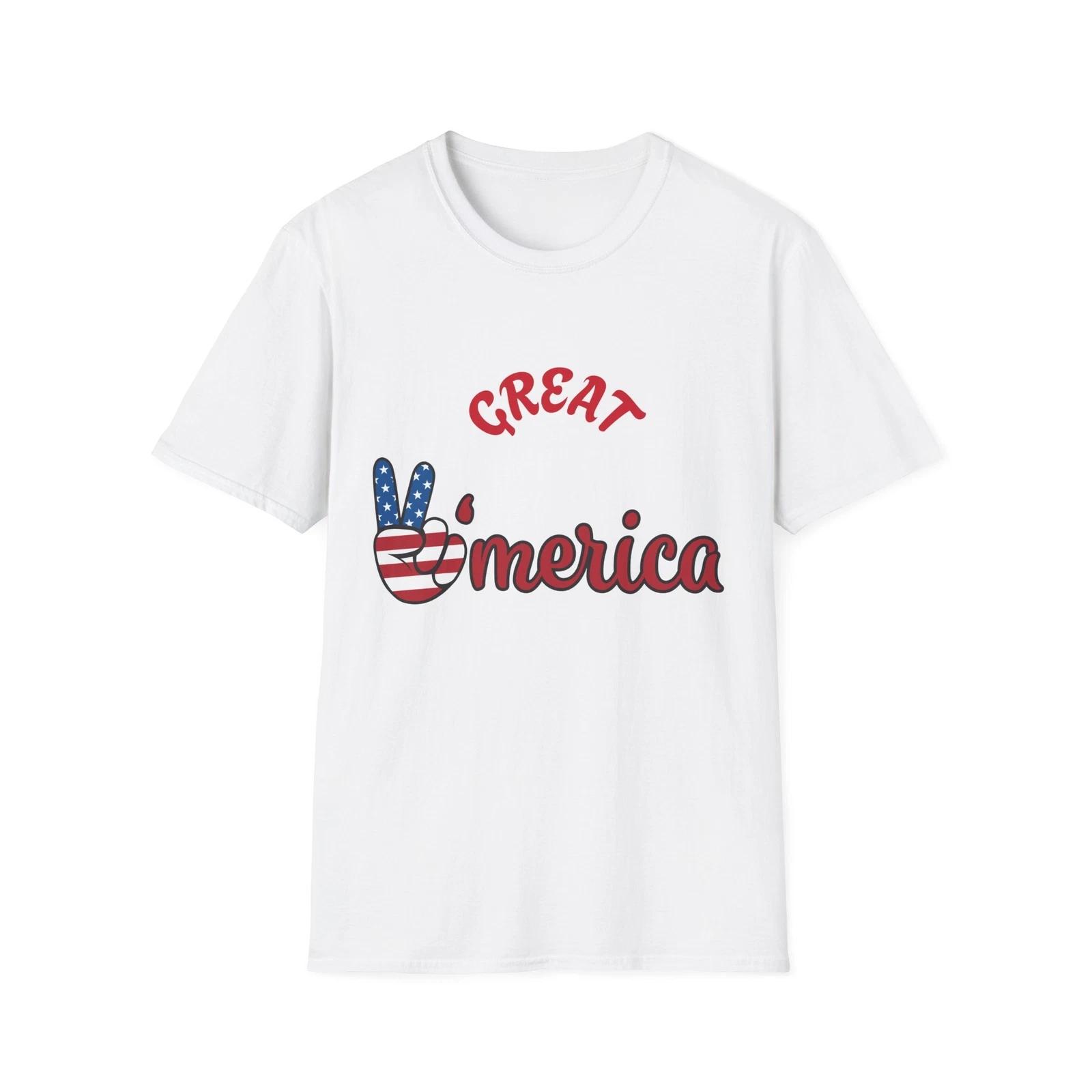Great America Peace T-Shirt | Unisex Softstyle Tee for Summer S