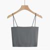 Short Solid Color Little Camisole for Women with Fixed Breast Pad with A Slim-fit Base and A Spice Girl Style Wrap On The Outside