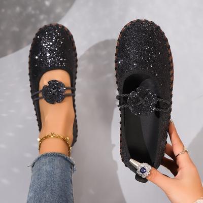Błyszczące Kwiaty Damskie Baleriny Okrągły Nosek Wsuwane Damskie Buty w Promocji 2025 Marka Wiosna/Jesień Zwięzłe Baleriny Sapatos Baixos