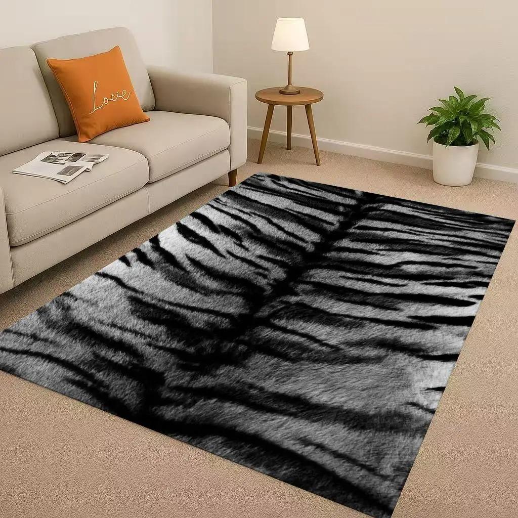 Novelty Leopard Zebra Carpet Home Area Rug Large Entrance Door Mat Rugs for Bedroom Rug Living Room Bedroom Decor Anti-slip Mats
