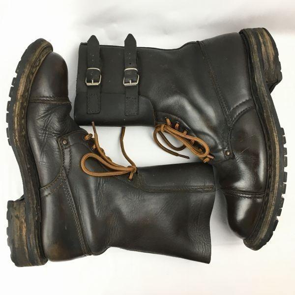60s Vintage 1969 Europe Combat Command Military Boots Size 41 (Approx. 26.026.5cm) Dark Brown Men's(USED)