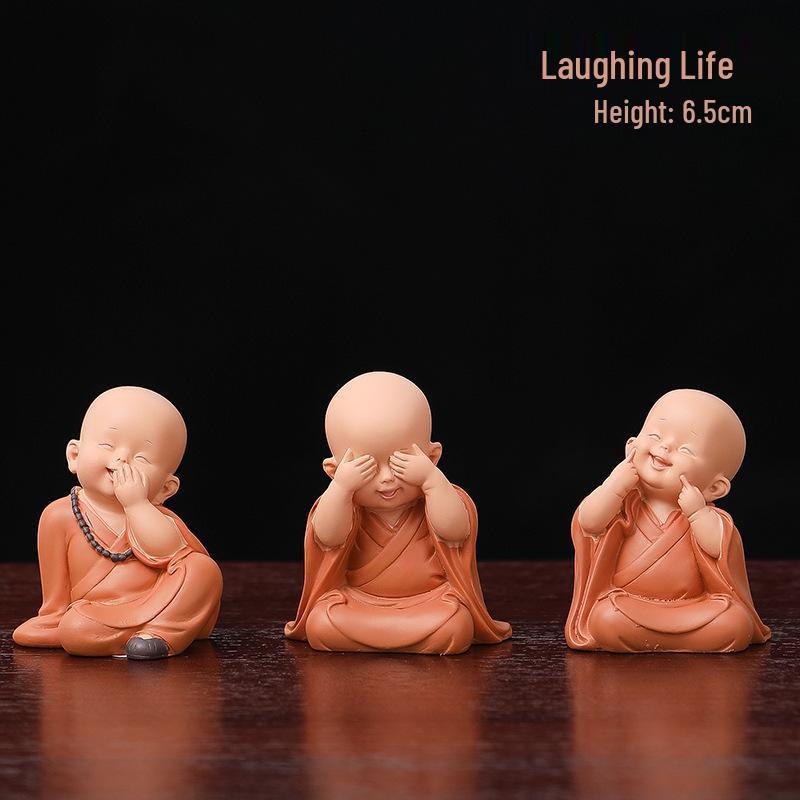 Handmade Cute Little Monk Resin Ornaments for Desktop Decoration