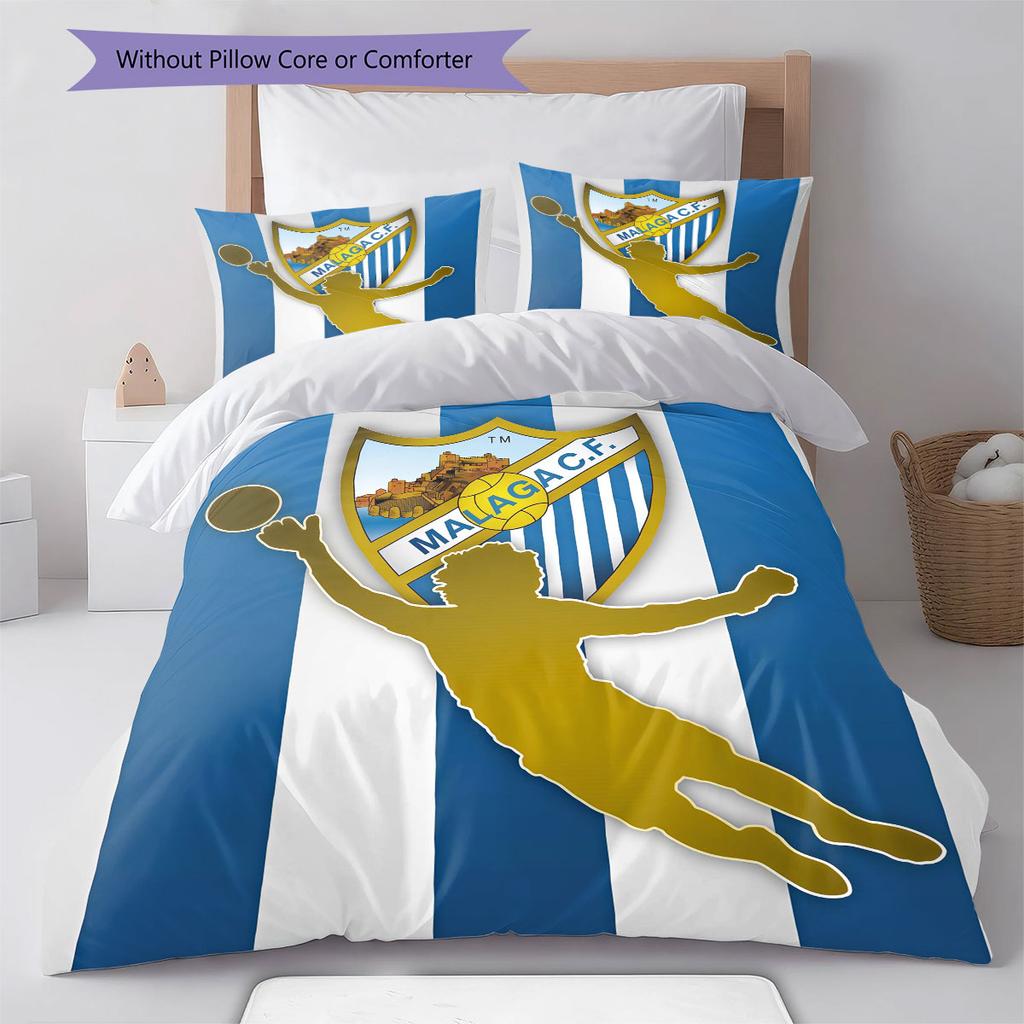 Set Copripiumino Trapuntato con Logo di Málaga Federa Decorazione per la Casa Regalo di Compleanno (1 * copripiumino + 2 * federa, senza nucleo)