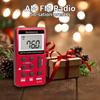 Mini rádio fm - retekess - v112 - vermelho - estéreo - recarregável - portátil