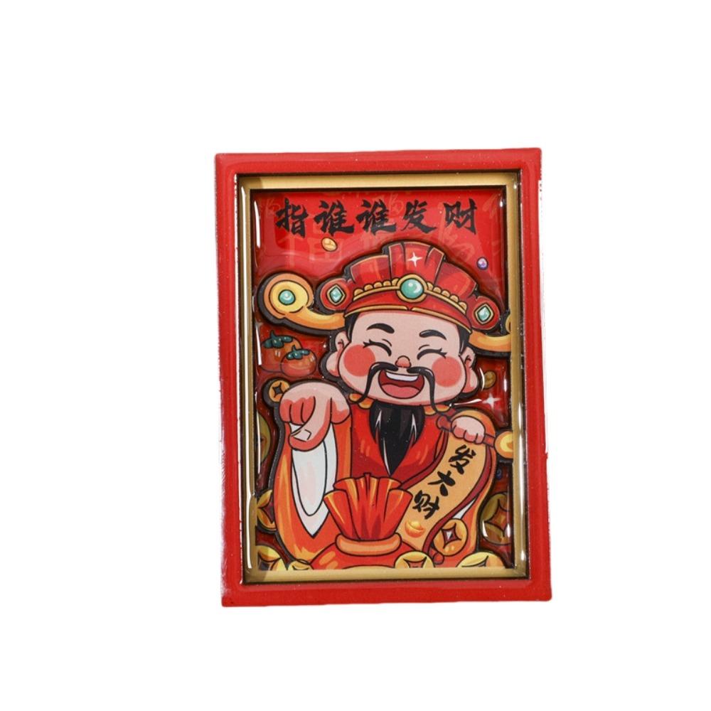 Traditional Wealth God Ornament Woodwork Refrigerator Magnets Refrigerator