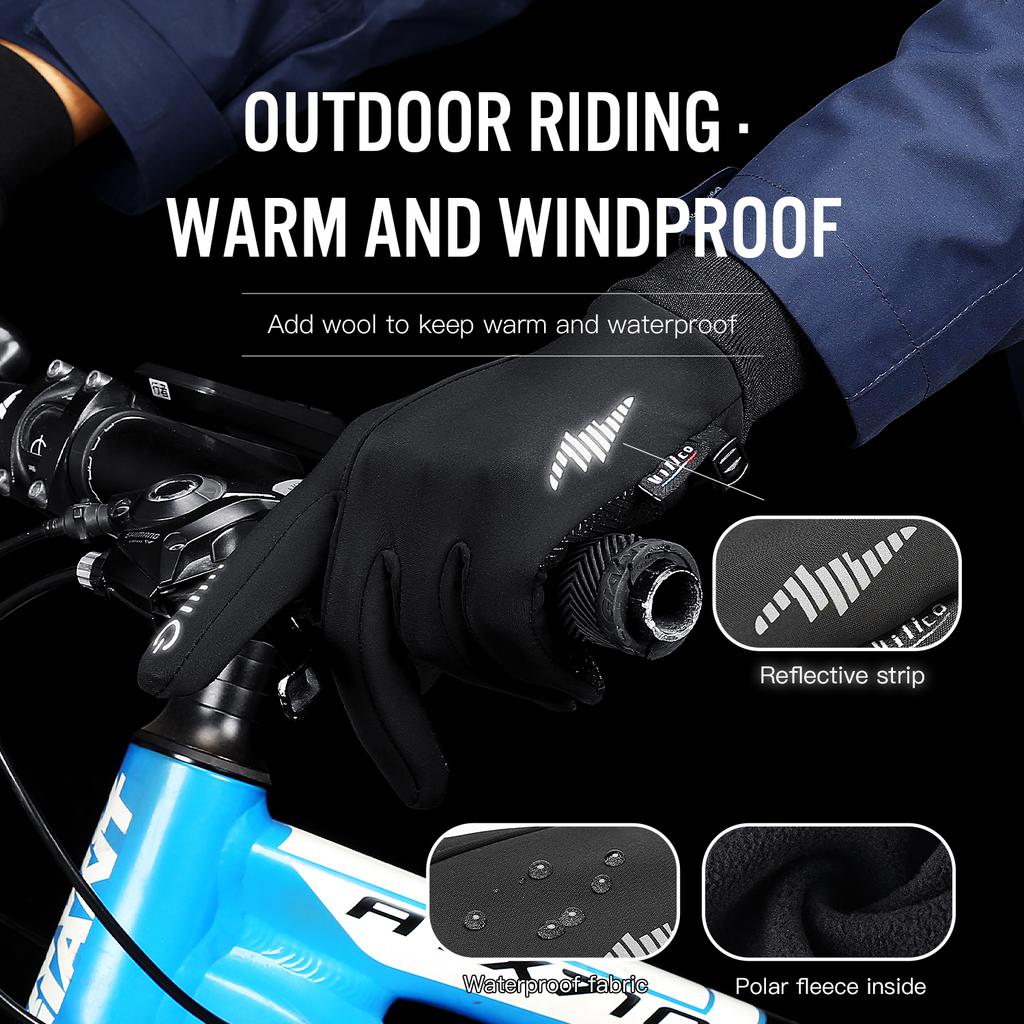 Winter Sports Warm Gloves Men Women Touch Screen Ski Cycling Cold-Proof Outdoor Plus Velvet