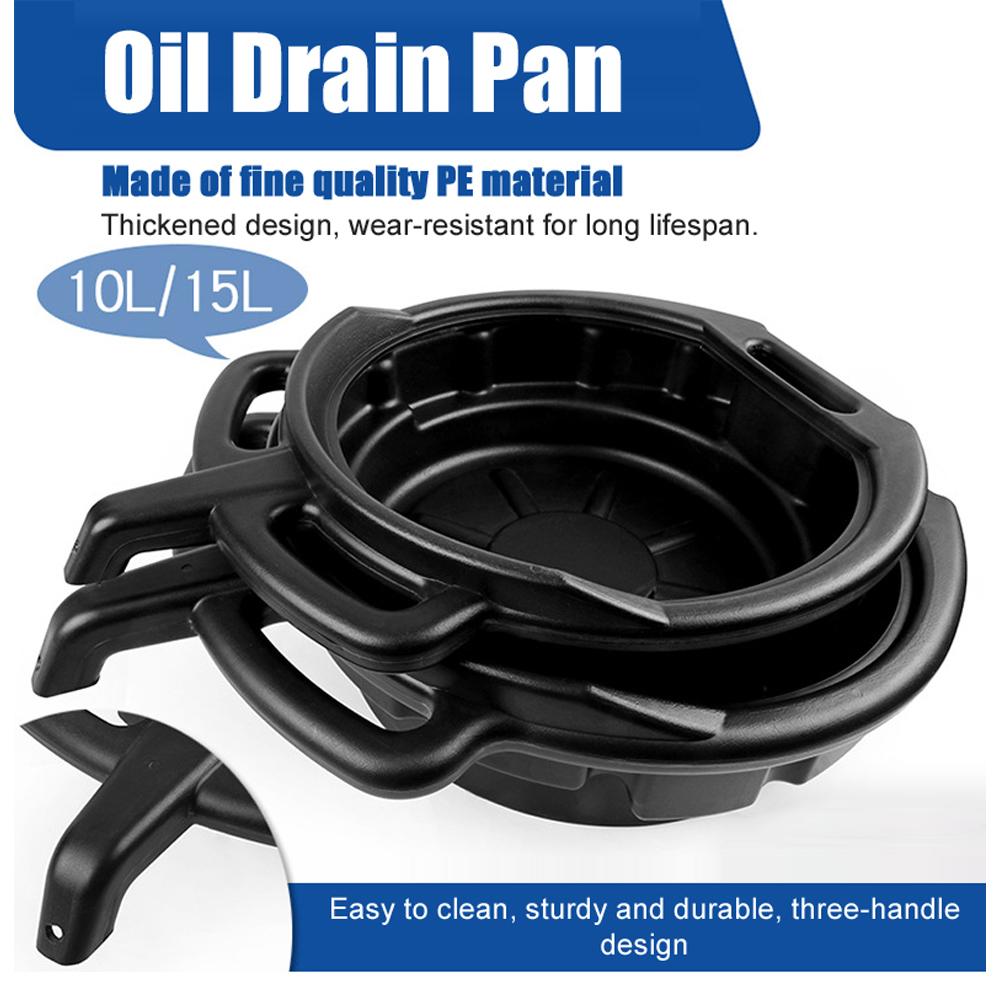 Oil Drain Pan Waste Engine Oil Collector Oil Drip Tray with 3 Handles Car Maintenance and Repairing
