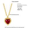 Peach Heart Zircon Pendant Necklace, Gold-Plated Titanium Steel, Sweet and Versatile Everyday Clavicle Chain