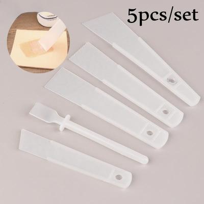 5ks/sada Leather Scraper Gumming Board Ručně vyráběné kožené nástroje Plast PP Praktické lepení Kožené doplňky
