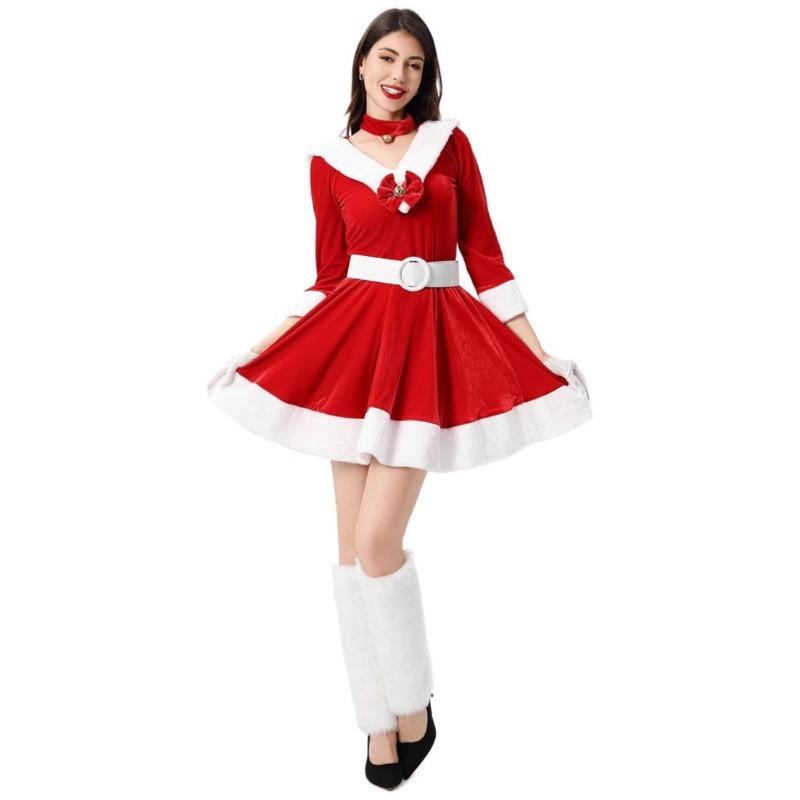 

Christmas Costume Santa Red Bunny Bunny Uniform Party Dress One size