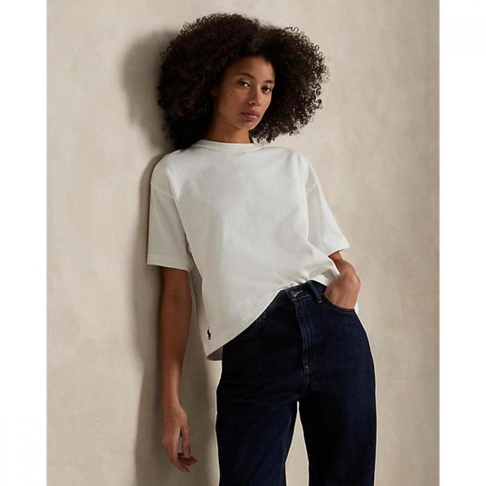 Polo Ralph Lauren Women S Cotton jerSey Crop Crewneck Tee Wmpoknincu21069100 M