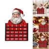 Santa Wooden Christmas Count Down Calendar 24 Days Family Friendly Holiday Ornament Natural Wood Home Decoration