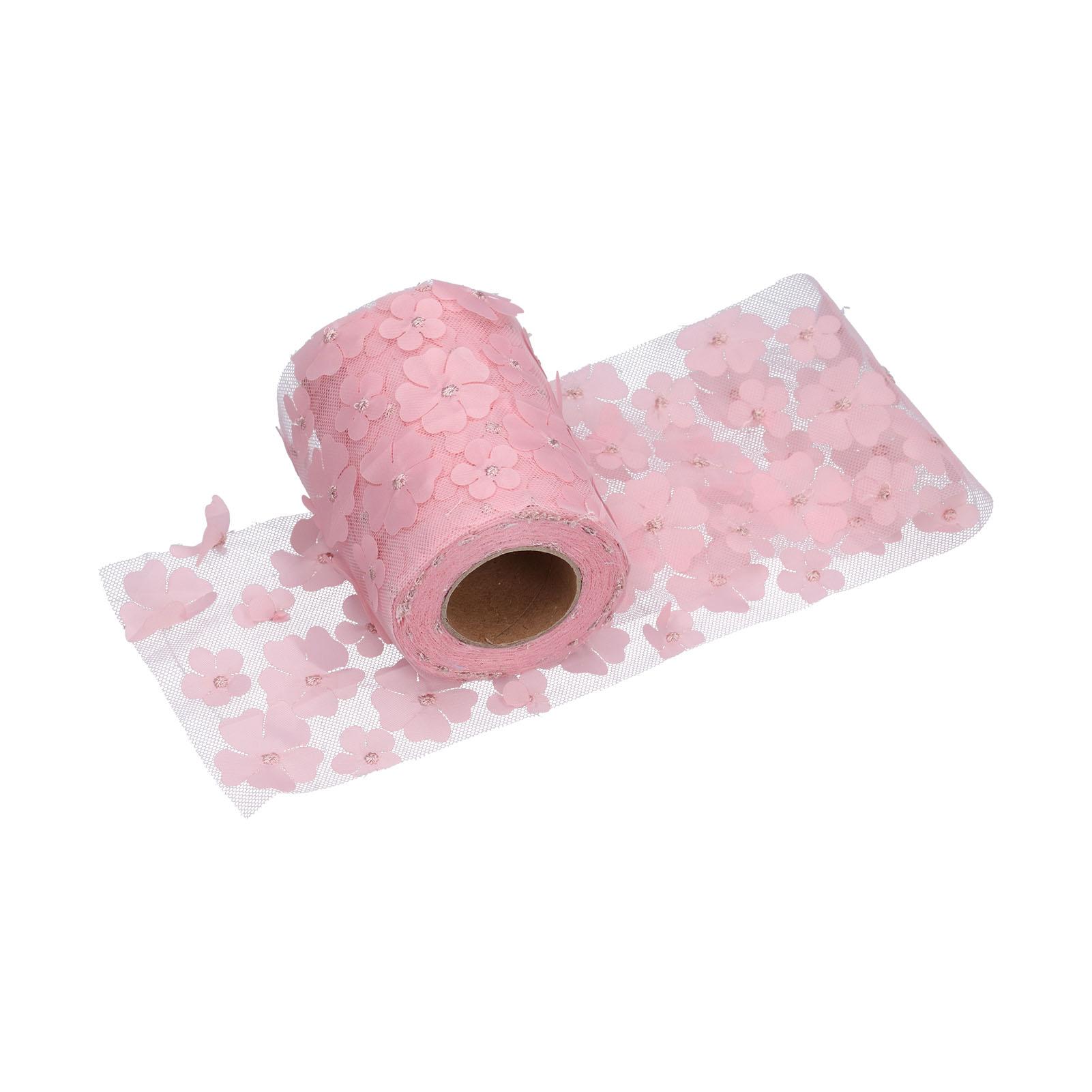 

Цветы Тюль Рулоны 10 см 10 ярдов Премиум Полиэстер Гибкий Широкое Применение Изысканный Сверкающий Тюль розовый