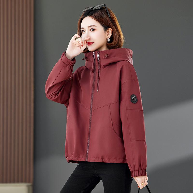 

2025 Весенняя Стильная Маленькая Женская Ветровка - Универсальная Повседневная Верхняя Одежда для Весны и Осени (Модель GE2502) XL for 125-135 jin