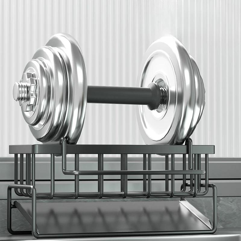 Abflussrinne aus Kohlenstoffstahl für Küchenspüle, Handtuchhalter, Aufbewahrungsregal, Küchenzubehör, Rack, Schwammaufbewahrung, Wasserhahnhalterung, Seife