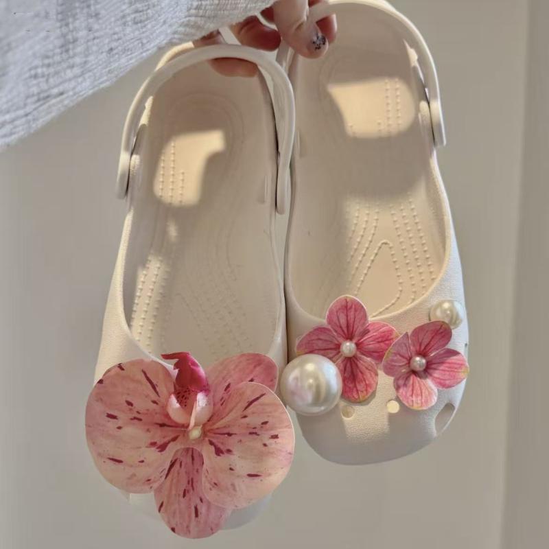 

1 Set Women Ballet Shoes Charms Pack Fashion Shoe Decoration Luxury Pearl Rhinestone Flower Shoe Charms Kit Diy Shoe Accessories A3