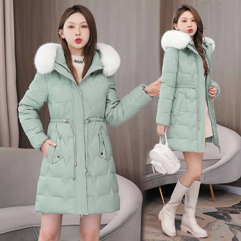 Winter Women Parka Fur Hooded Jackets Thicken Warm Cotton-padded Puffer Coat Casual Long Parkas Clothes Loose Outerwear