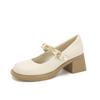 Soft leather wind small leather shoes spring and autumn platform single shoes Mary Jane shoes