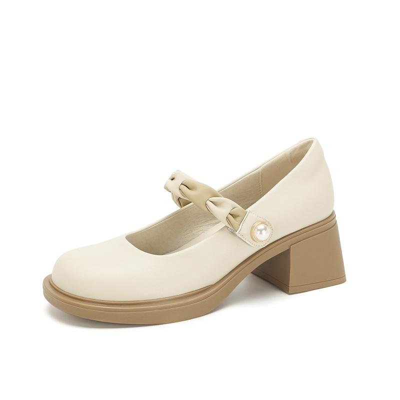 Soft leather wind small leather shoes spring and autumn platform single shoes Mary Jane shoes