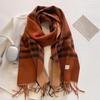 New Autumn Winter Fashion Cashmere Plaid Design Scarf Men Women Warm Thickening Shawl Neckerchief Scarves Bufanda Tassel 2024