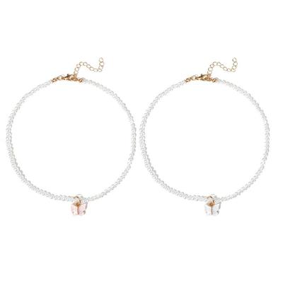 Butterfly Necklace Sweet Cool Pearls Bead Clavicle Chain Aesthetic Jewelry
