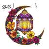 Sun Catcher Ornament 2D Acrylic Star Moon Lantern Suncatcher, Crescent Window Hanging Cute Pattern Suncatcher for Home, Patio, Garden, Ramadan Decor,