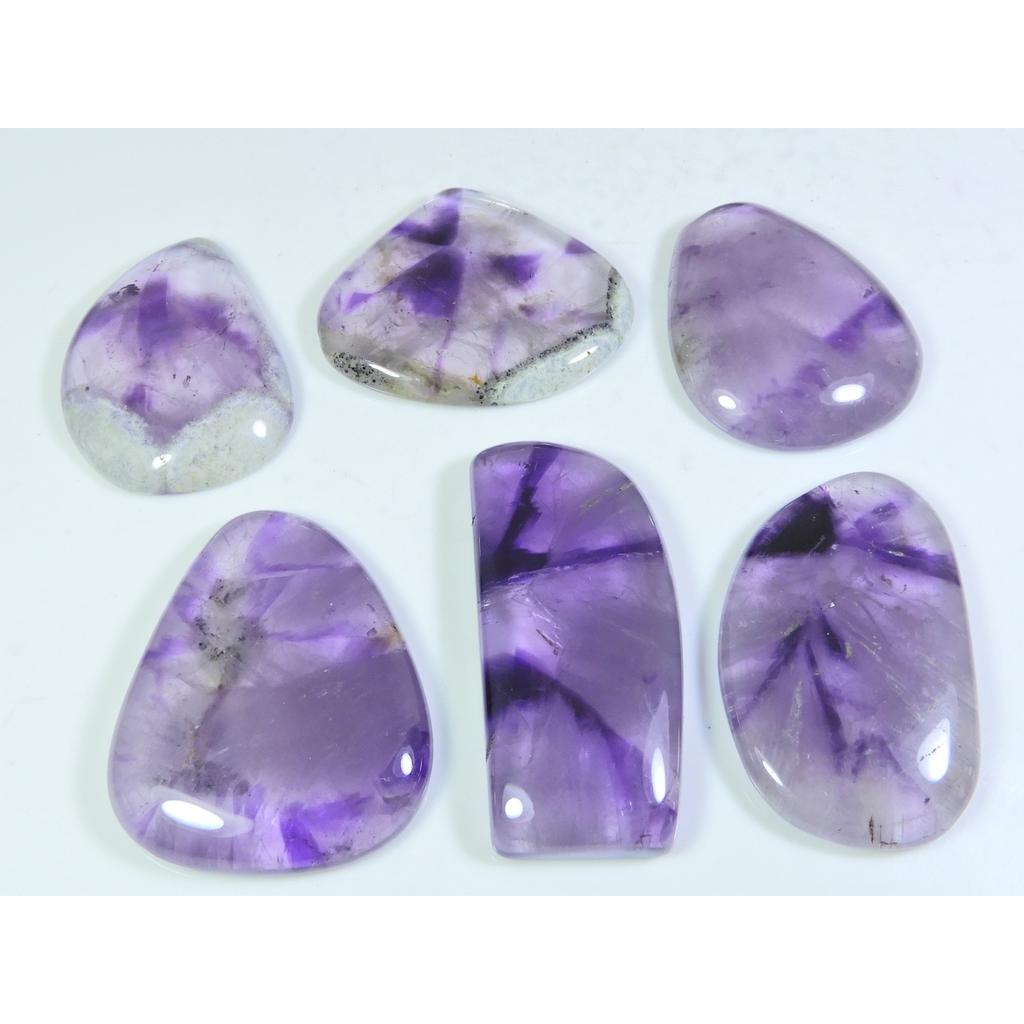 315Cts. Natural Amethyst Lace Agate Fancy Cabochon Loose Gemstone 06Pcs Lot A-775