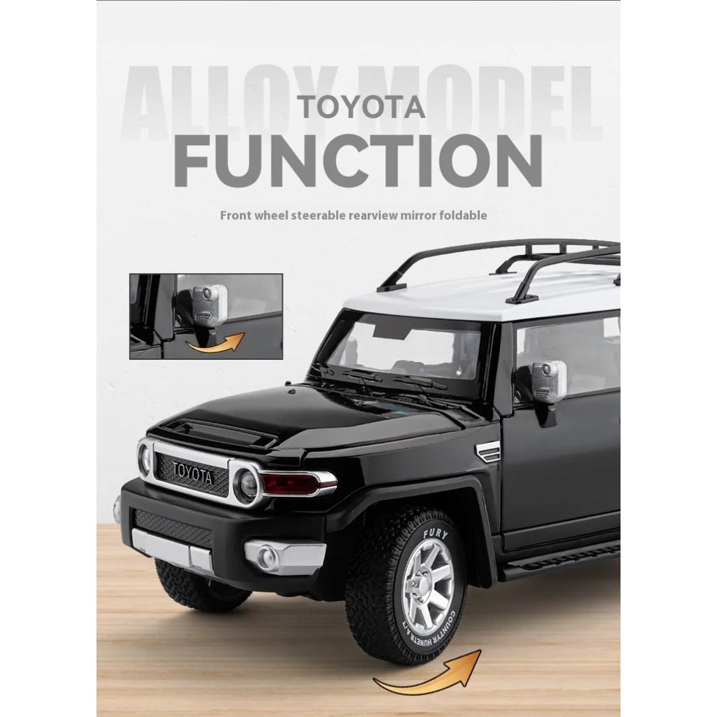 1/24 Scale TOYOTA FJ Cruiser Off-Road SUV Alloy Metal Diecast Model Car High Quality Decorative Trendy Ornaments Gifts Box for Friend