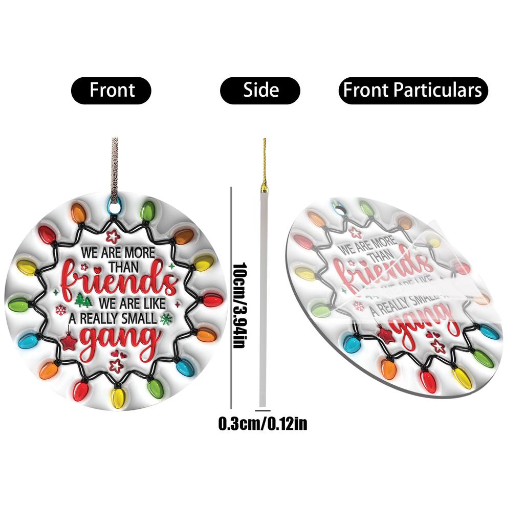 Friendship Lasting Pendant, Christmas Charm, Acrylic Pendant 2D