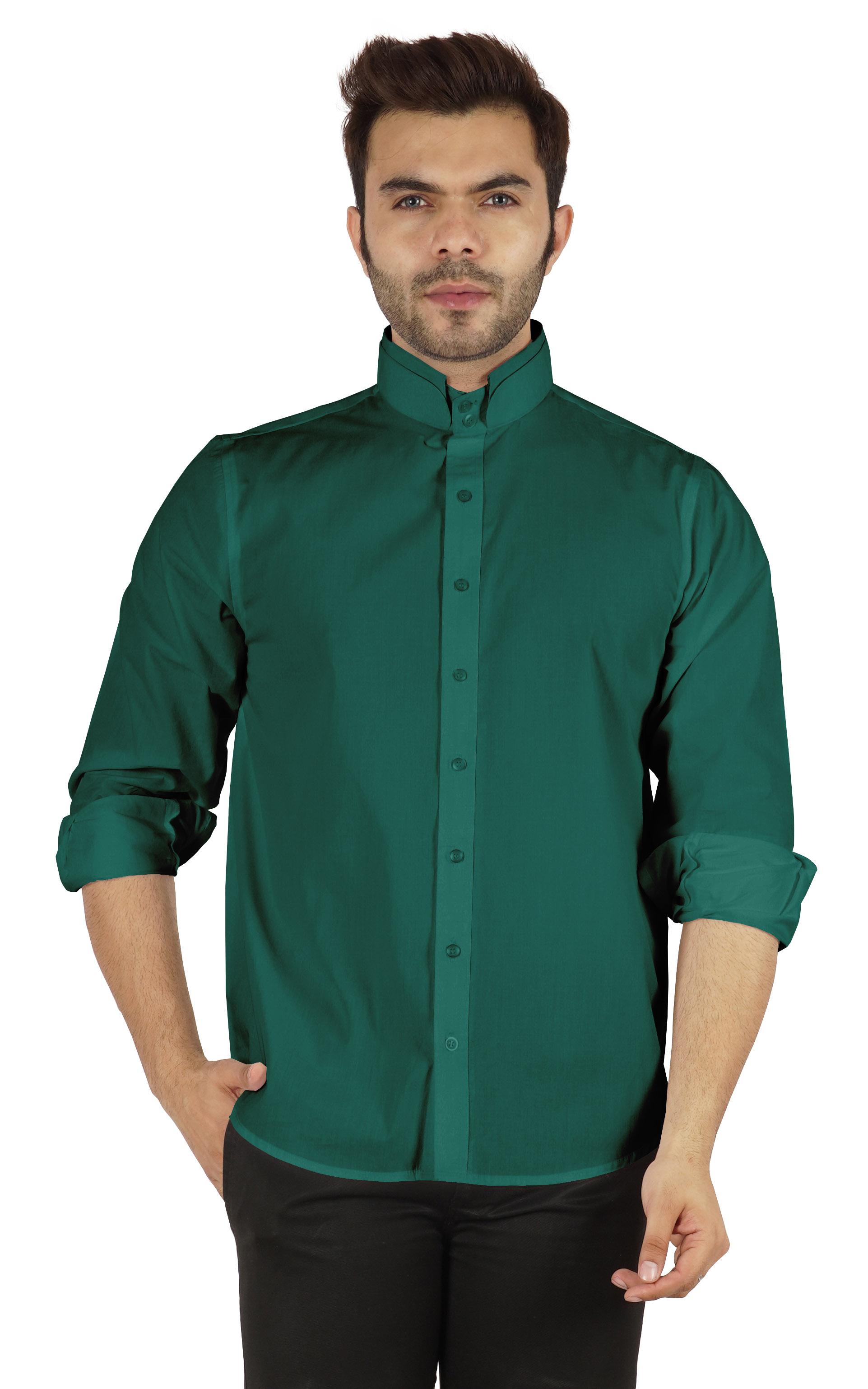 

BestMan Офіційні однотонні чоловічі сорочки з довгим рукавом і планкою на ґудзиках XX-Large чирок зелений колір