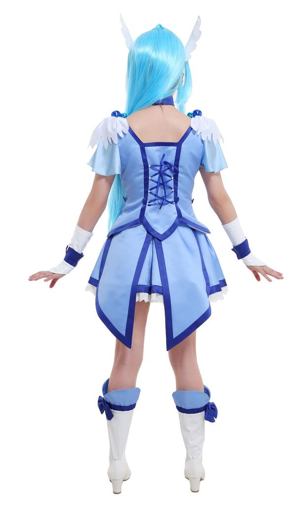 Miccostumes Anime Witch Cosplay Full Blue Hair Women's Costume, Student, Set, Top, Skirt, Accessory, Cute… (L)