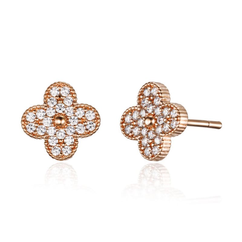 CRANNE 14K PLATED Clover Motif Post Earrings C24EB328
