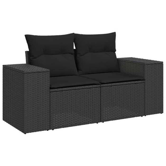 VidaXL Garden Lounge Set with Cushions 8 Pcs, Patio Sofas, Patio Furniture Set, Outdoor Furniture, Black 3222814