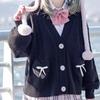 KOSY Kawaii Cardigan Jacket Spring Autumn Japan Fashion Women Vintage Crop Knitted Sweater Cute Bow Korean JK School Coat