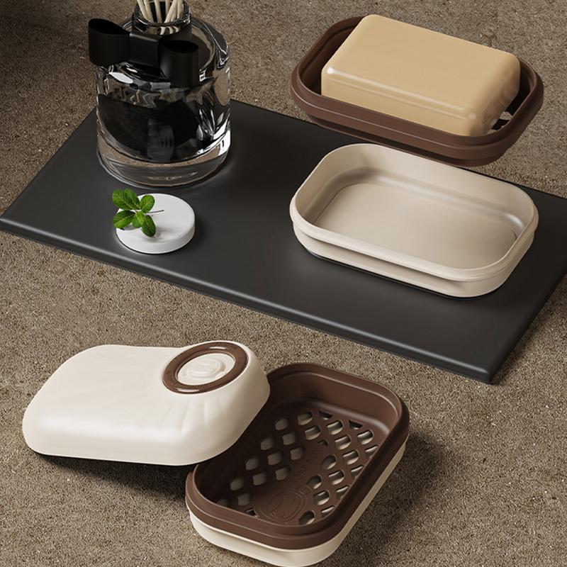 Plastic Bathroom Shower Soap Box With Lids Travel Portable Small Soap Tray Dish Storage Holder Plate Home Soap Container
