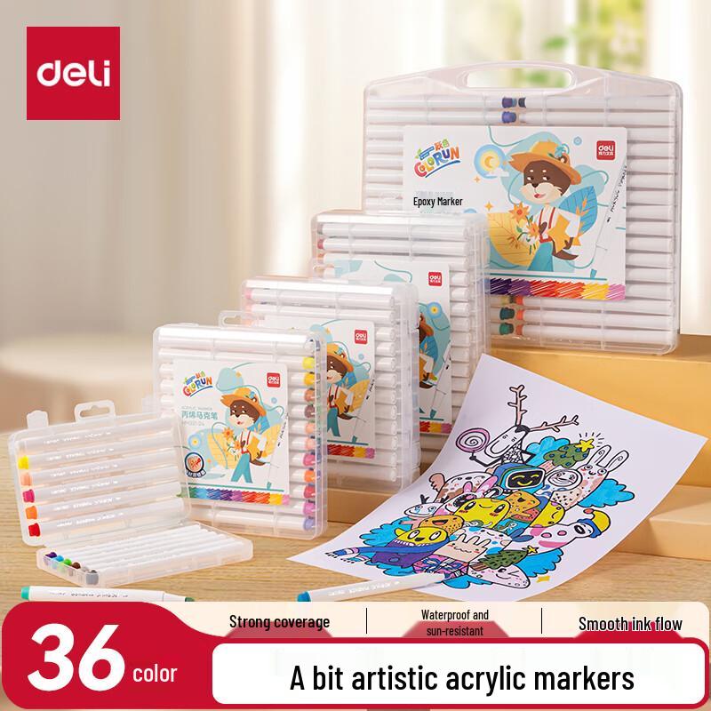 Deli Water-Based Acrylic Marker Pen Set